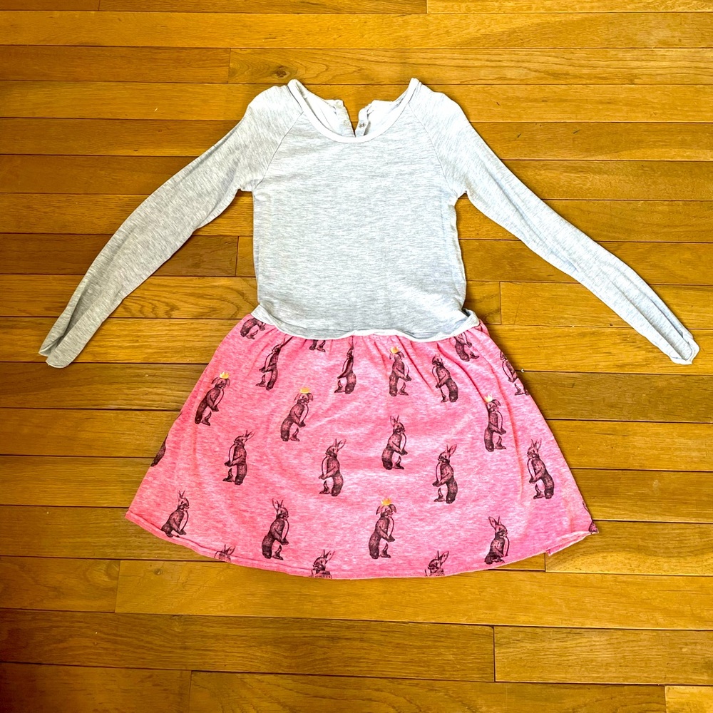 Egg By Susan Lazar size 8 Girl dress. Grey jersey too and printed bottom